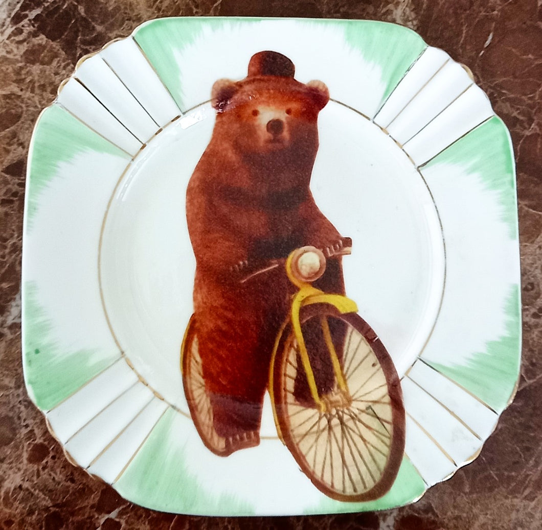 ‘BEAR‘ | Vintage Plate Wall Art | Bijoux Beach