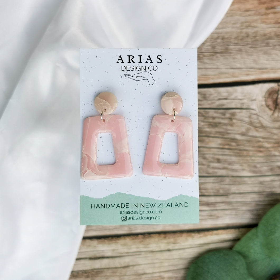 Faux Stone Trapezium | Earrings | Arias Design Co