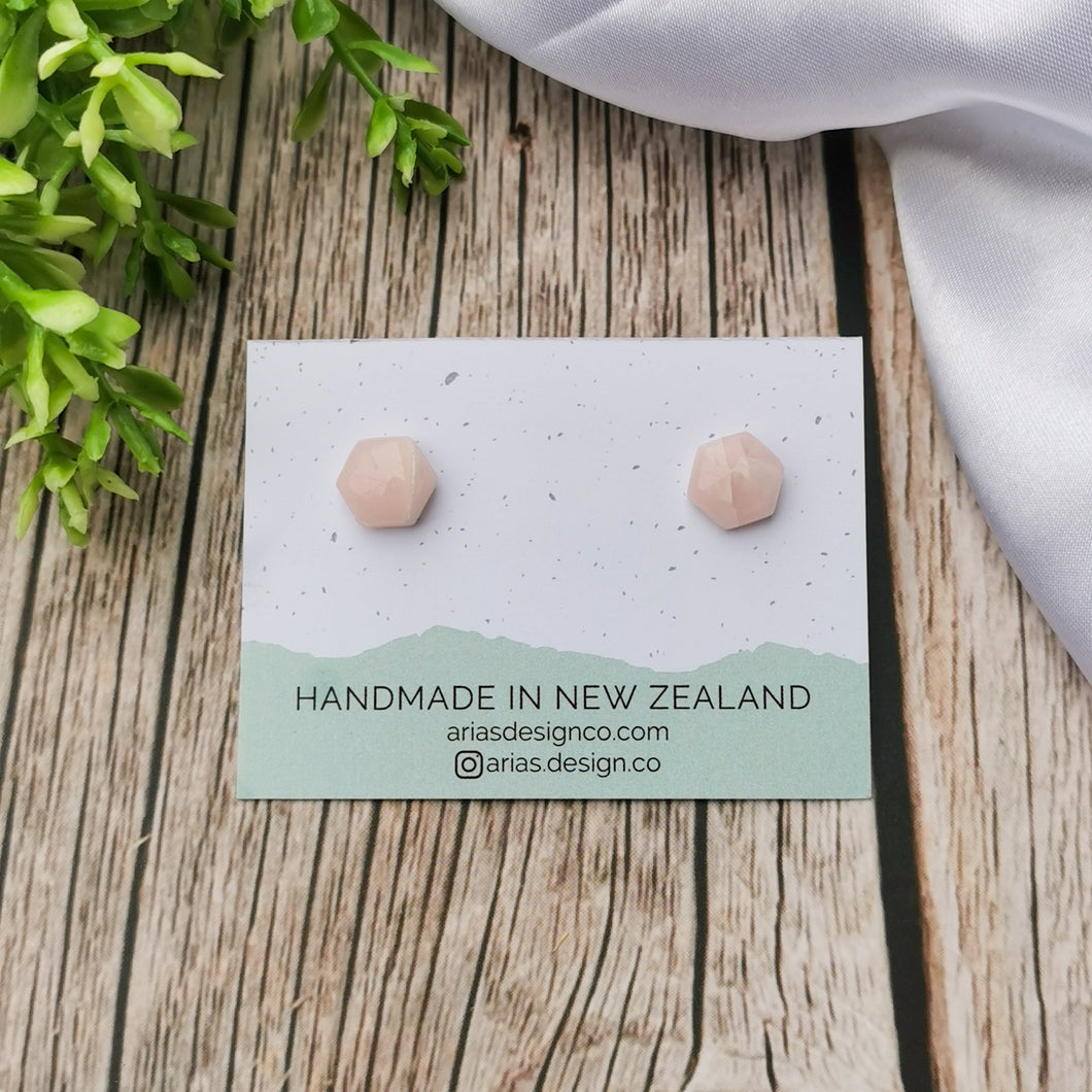 Faux Stone Hexagon | Stud Earrings | Arias Design Co