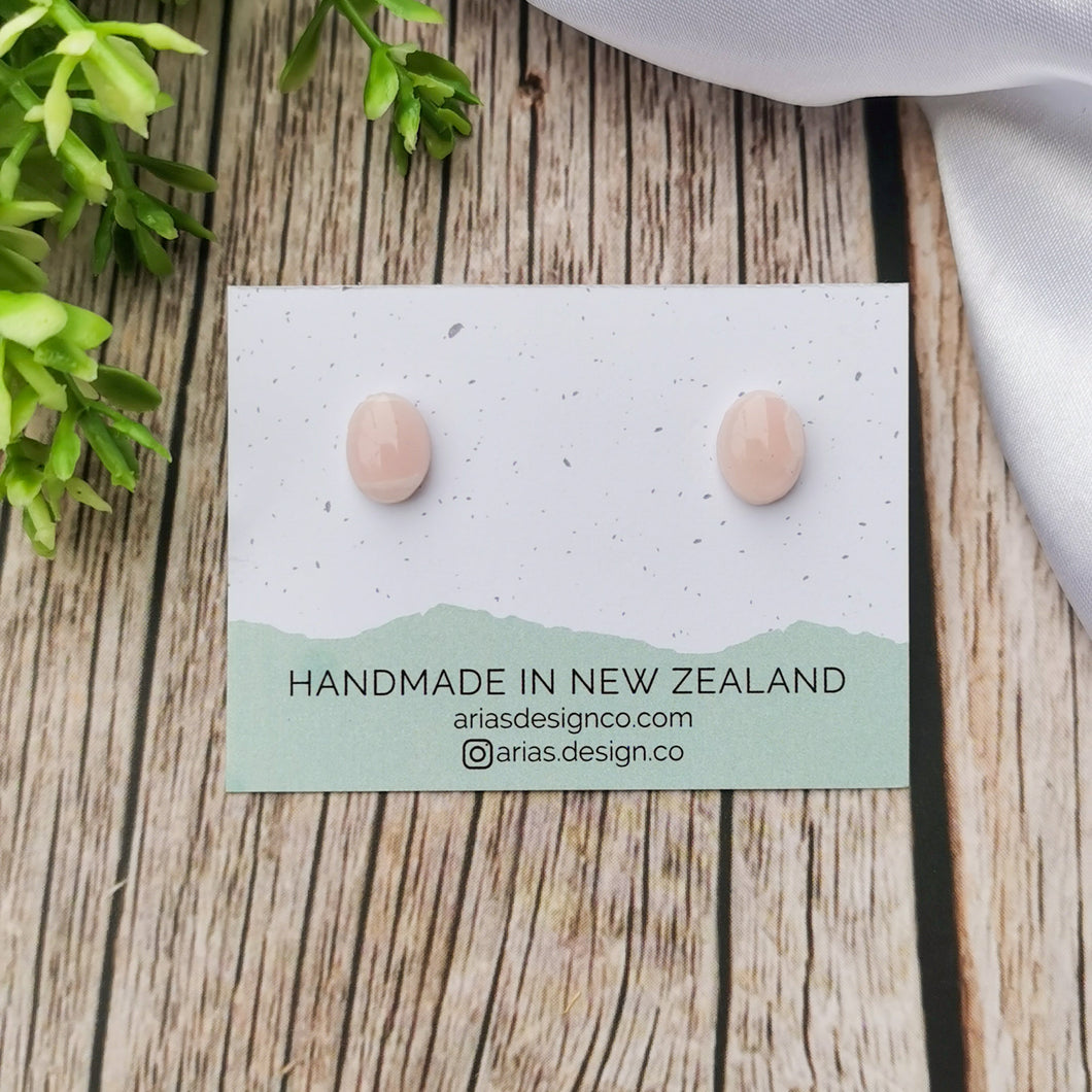 Faux Stone Oval | Stud Earrings | Arias Design Co