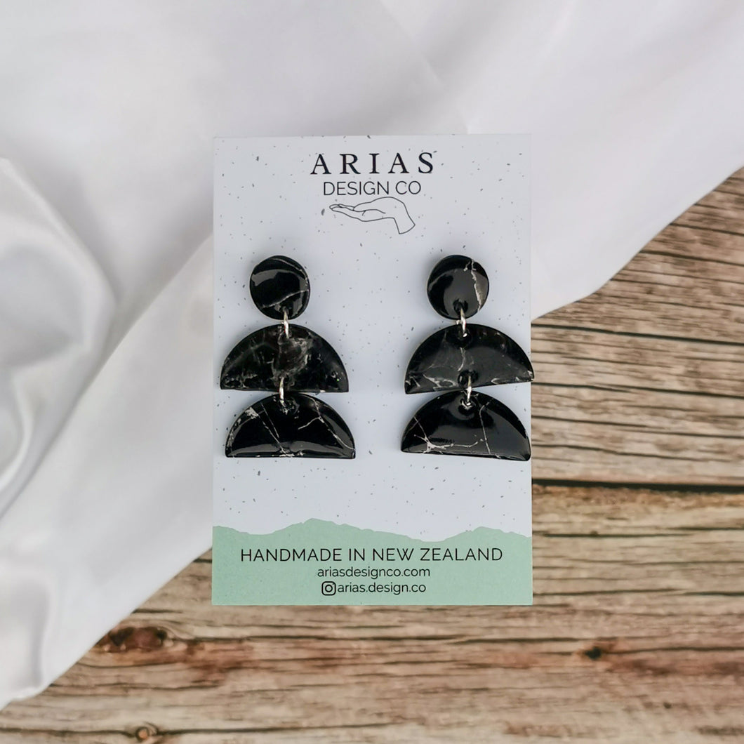 Faux Stone Semis | Drop Earrings | Arias Design Co