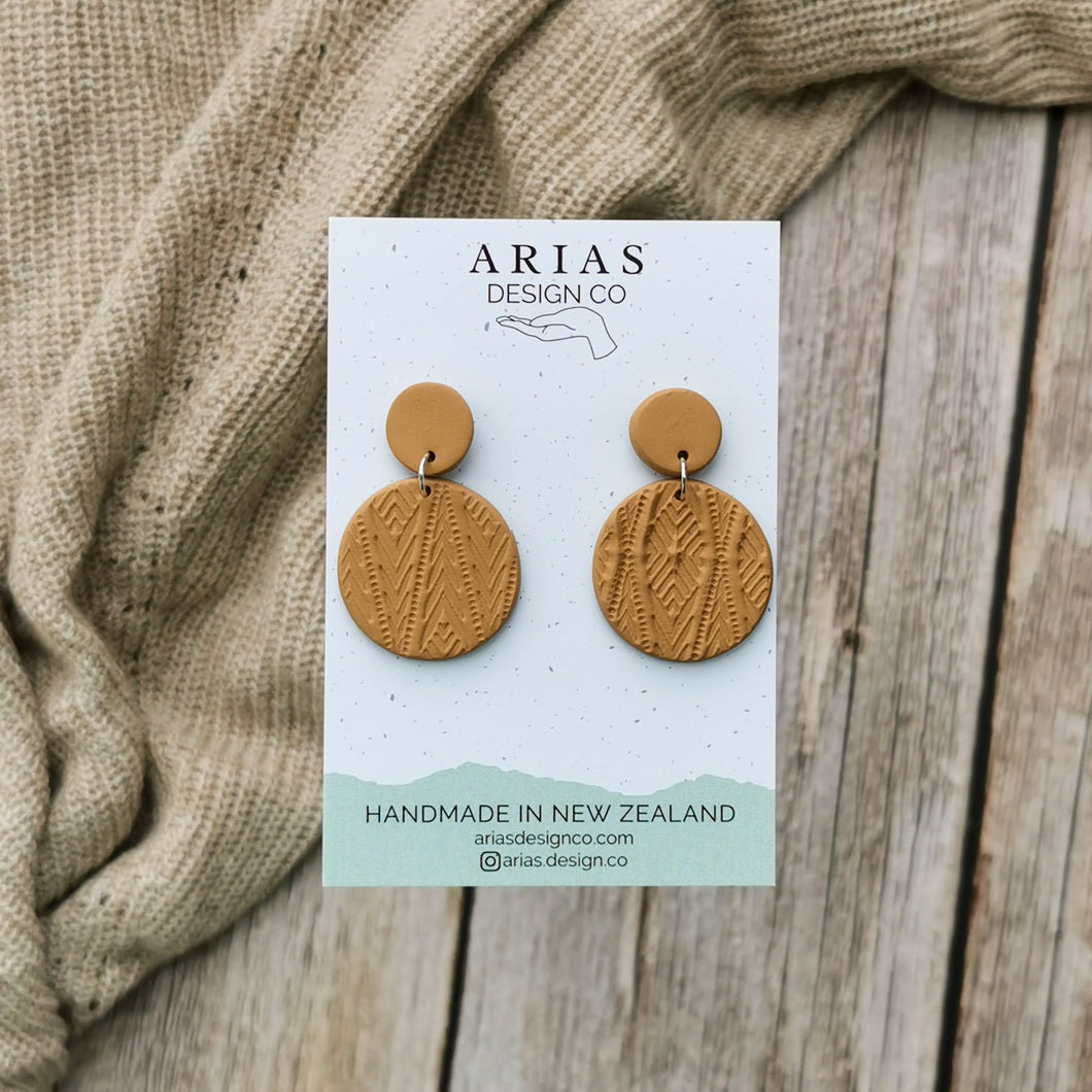 Sweater Weather | Boho Knit Disc Earrings | Arias Design Co