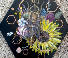 Load image into Gallery viewer, ‘Queen Bee’ | Hexagon Wall Art | Dani Hedges
